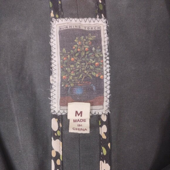 Burning Torch Silk Cotton Blend Jacket, Size Medium - Picture 3 of 9